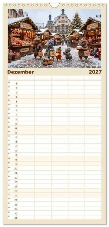 Produktbild: Familienplaner 2027 - Zauberhafte Welt der Rattlis mit 5 Spalten (Wandkalender, 21 x 45 cm) CALVENDO