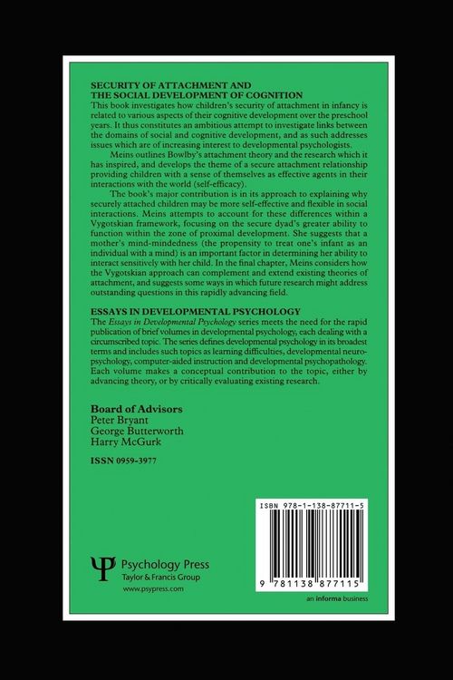 Produktbild: Security of Attachment and the Social Development of Cognition