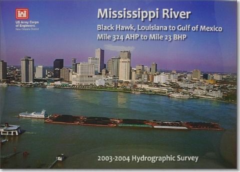 Produktbild: 2013 Hydrographic Survey Maps-Mississippi River Black Hawk, Louisiana to Gulf of Mexico Mile 324 Ahp to Mile 23 Bhp 2003-2004 Hydrographic Survey