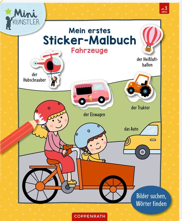 Produktbild: Mein 1. Sticker-Malbuch: Fahrzeuge - Mini-Künstler