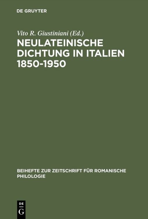 Produktbild: Neulateinische Dichtung in Italien 1850&ndash;1950