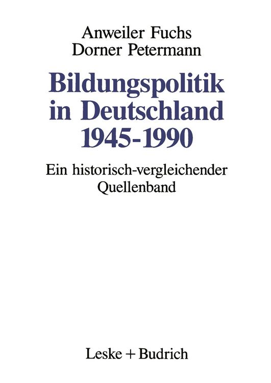 Produktbild: Bildungspolitik in Deutschland 1945&ndash;1990
