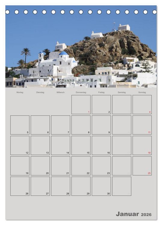 Produktbild: Kykladen, Perlen der &Auml;g&auml;is (Tischkalender 2026 DIN A5 hoch), CALVENDO Monatskalender