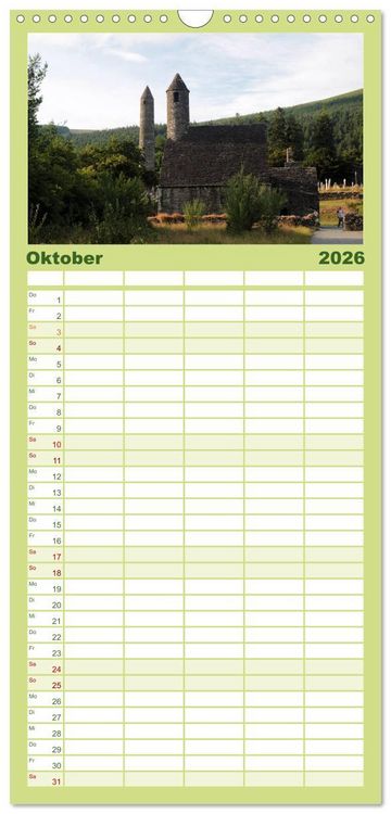 Produktbild: Familienplaner 2026 - Irland mit 5 Spalten (Wandkalender, 21 x 45 cm) CALVENDO