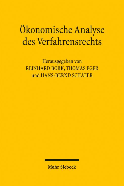Produktbild: &Ouml;konomische Analyse des Verfahrensrechts