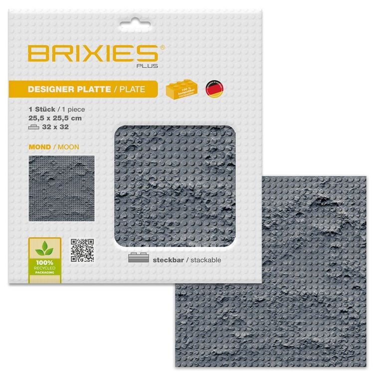 Produktbild: BRIXIES 225004 - Platte 32 x 32 Mond, Fotorealistische Bauplatte, 1 St&uuml;ck