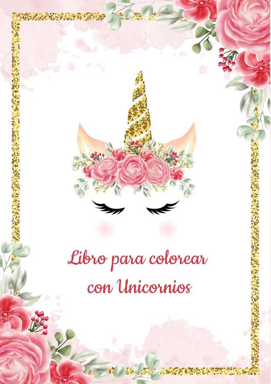 Produktbild: Plantilla de Unicornio para Colorear - Libro para colorear con Unicornios - M&aacute;s