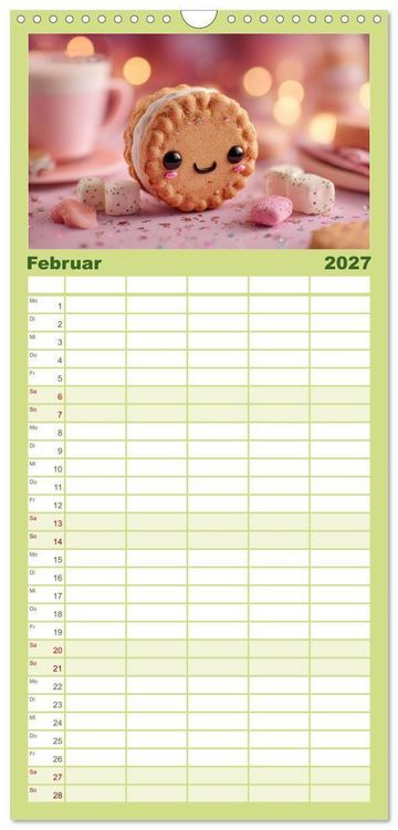 Produktbild: Familienplaner 2027 - Kawaii-Gl&uuml;cksmomente mit 5 Spalten (Wandkalender, 21 x 45 cm) CALVENDO
