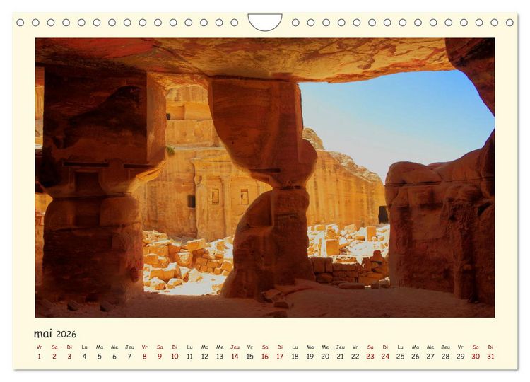 Produktbild: Jordanie - impressions de paysages et d'h&eacute;ritages (Calendrier mural 2026 DIN A4 vertical), CALVENDO calendrier mensuel
