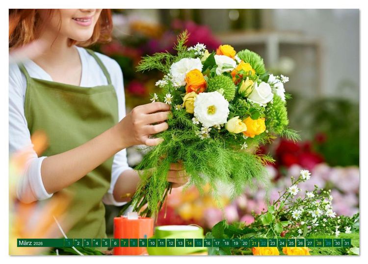 Produktbild: FLORISTIK - Im Reich der Blumen (Tischkalender 2026 DIN A5 quer), CALVENDO Monatskalender