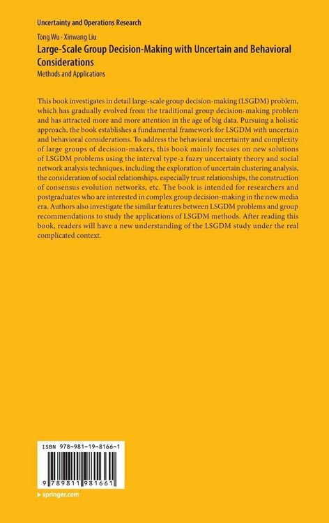 Produktbild: Large-Scale Group Decision-Making with Uncertain and Behavioral Considerations
