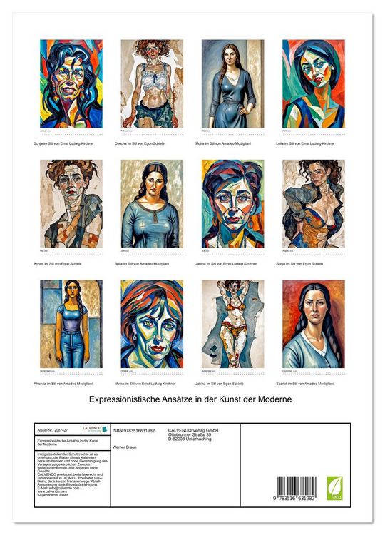 Produktbild: Expressionistische Ans&auml;tze in der Kunst der Moderne (hochwertiger Premium Wandkalender 2026 DIN A2 hoch), Kunstdruck in Hochglanz