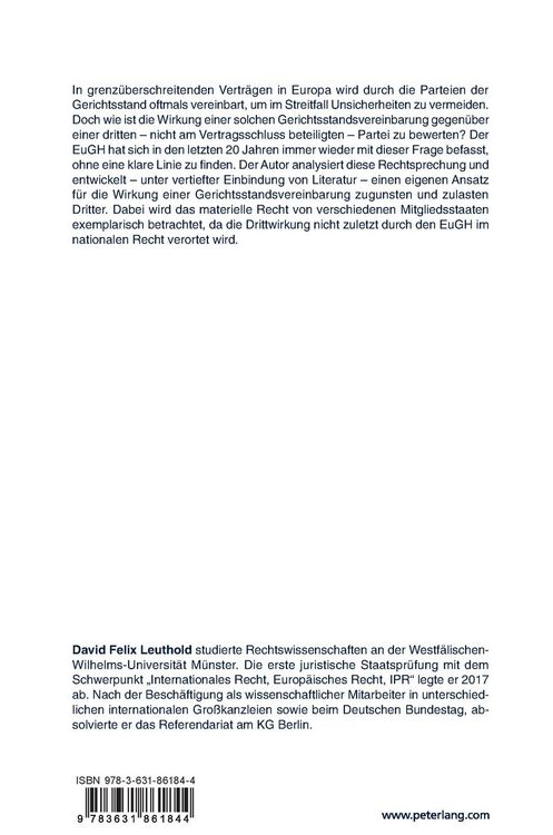 Produktbild: Die Wirkung von internationalen Gerichtsstandsvereinbarungen zugunsten und zulasten Dritter
