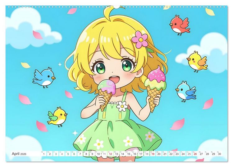 Produktbild: Kawaii Traumwelten (Wandkalender 2026 DIN A2 quer), CALVENDO Monatskalender