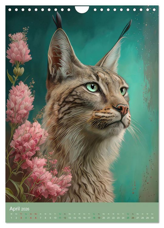 Produktbild: Raubkatzen mit Ornamenten indischer Art (Wandkalender 2026 DIN A4 hoch), CALVENDO Monatskalender