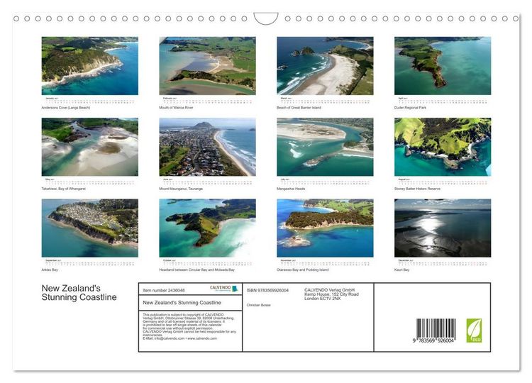 Produktbild: New Zealand's Stunning Coastline (Wall Calendar 2027 DIN A3 landscape), CALVENDO 12 Month Wall Calendar