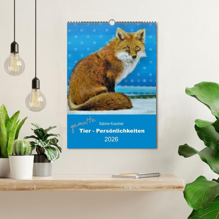 Produktbild: gemalte Tier-Pers&ouml;nlichkeiten (Wandkalender 2026 DIN A3 hoch), CALVENDO Monatskalender