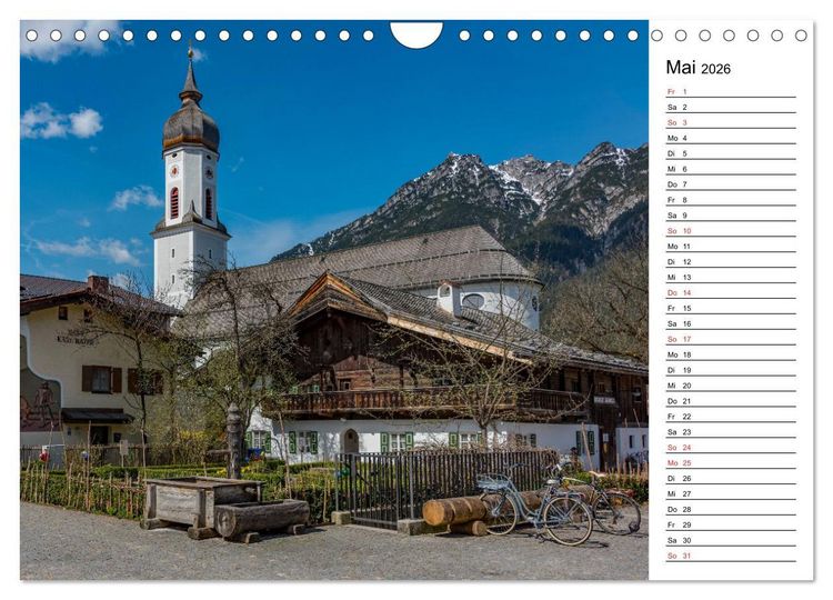 Produktbild: Garmisch-Partenkirchen - Bayerischer Charme im Werdenfelser Land (Wandkalender 2026 DIN A4 quer), CALVENDO Monatskalender
