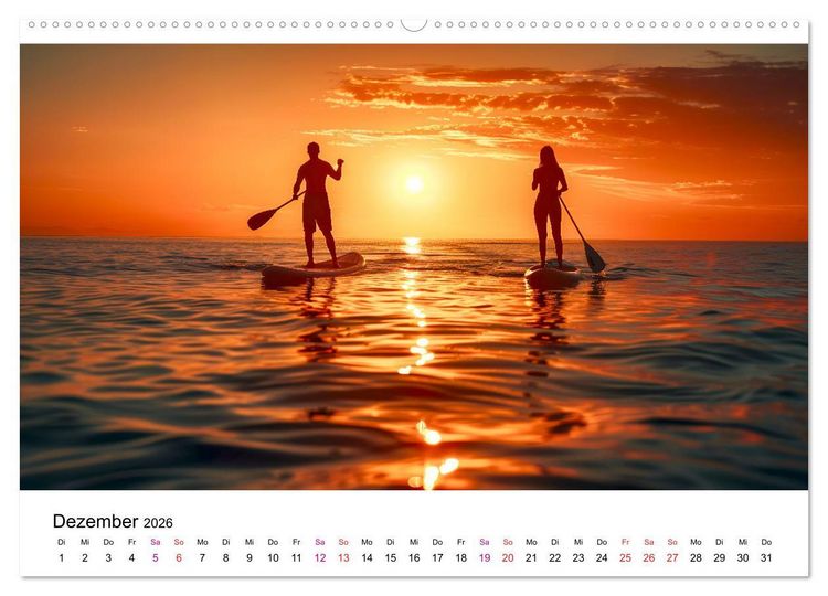 Produktbild: Stand up paddling - SUP (Wandkalender 2026 DIN A2 quer), CALVENDO Monatskalender