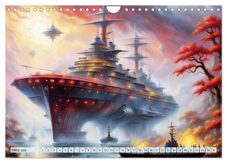 Produktbild: Futuristische Giganten Eine Welt von Morgen (Wandkalender 2026 DIN A4 quer), CALVENDO Monatskalender