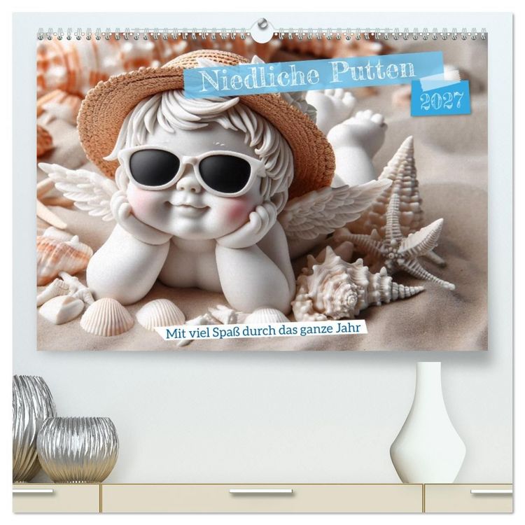 Produktbild: Niedliche Putten (hochwertiger Premium Wandkalender 2027 DIN A2 quer), Kunstdruck in Hochglanz