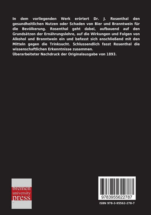 Produktbild: Bier und Branntwein und ihre Bedeutung f&uuml;r die Volksgesundheit