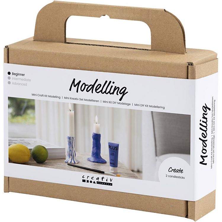 Produktbild: Creativ Company DIY Sets Modellieren Mini Kreativ Set Modellieren, Ultramarinblau, Kerzenhalter, Kreativ Box