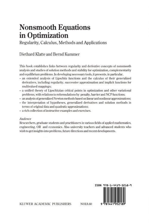 Produktbild: Nonsmooth Equations in Optimization