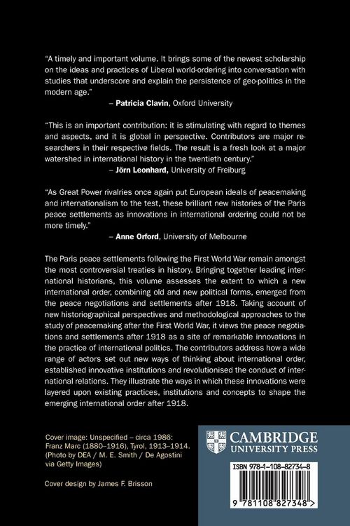 Produktbild: Peacemaking and International Order after the First World War