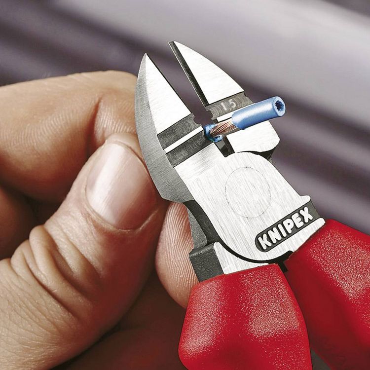 Produktbild: Knipex 14 22 160 Werkstatt Abisolier-Seitenschneider mit Facette 160mm