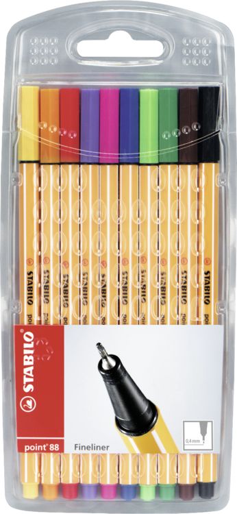 Produktbild: Fineliner - STABILO point 88 - 10er Pack - Standardfarben