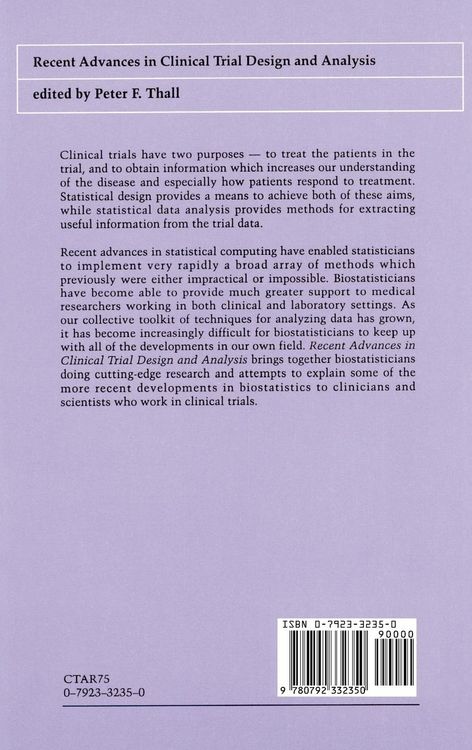Produktbild: Recent Advances in Clinical Trial Design and Analysis