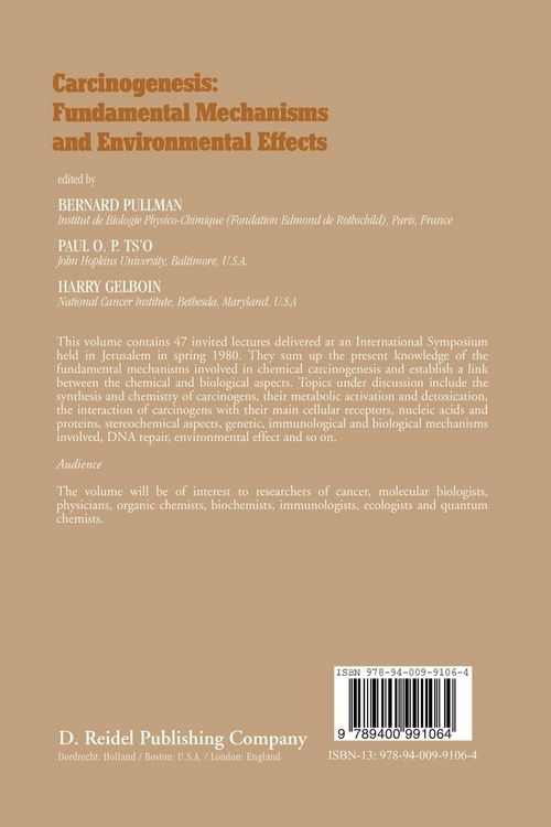 Produktbild: Carcinogenesis: Fundamental Mechanisms and Environmental Effects