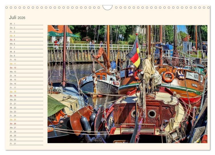 Produktbild: Ostfriesland - Museumshafen Carolinensiel (Wandkalender 2026 DIN A3 quer), CALVENDO Monatskalender