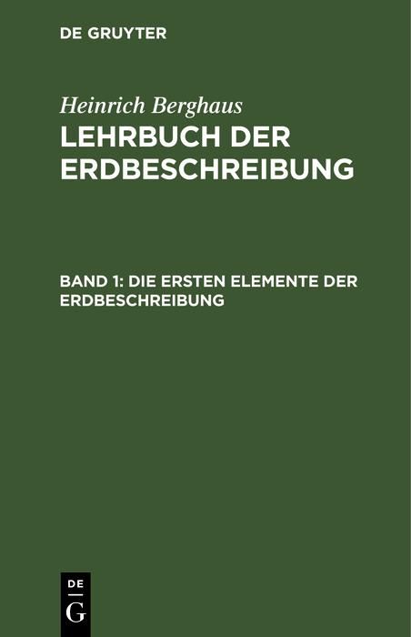 Produktbild: Die ersten Elemente der Erdbeschreibung