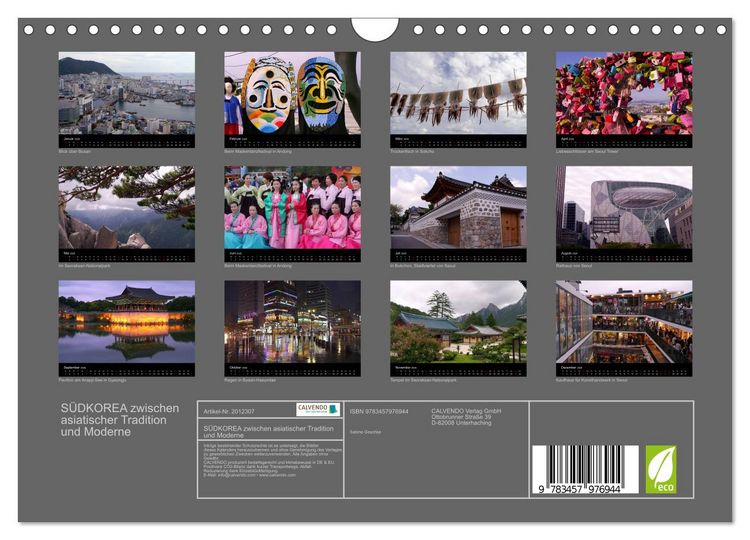 Produktbild: S&Uuml;DKOREA zwischen asiatischer Tradition und Moderne (Wandkalender 2026 DIN A4 quer), CALVENDO Monatskalender