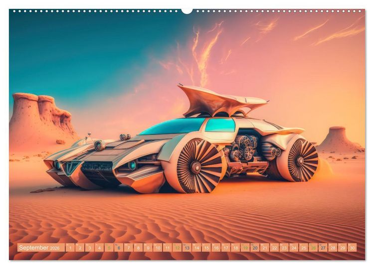 Produktbild: Futuristische W&uuml;stencars (Wandkalender 2026 DIN A2 quer), CALVENDO Monatskalender