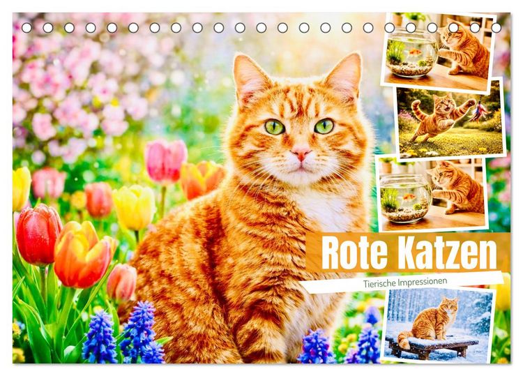 Produktbild: Rote Katzen (Tischkalender 2027 DIN A5 quer), CALVENDO Monatskalender