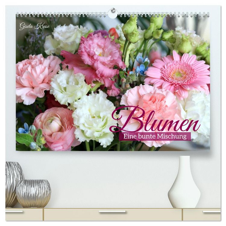 Produktbild: Blumen - Eine bunte Mischung (hochwertiger Premium Wandkalender 2026 DIN A2 quer), Kunstdruck in Hochglanz