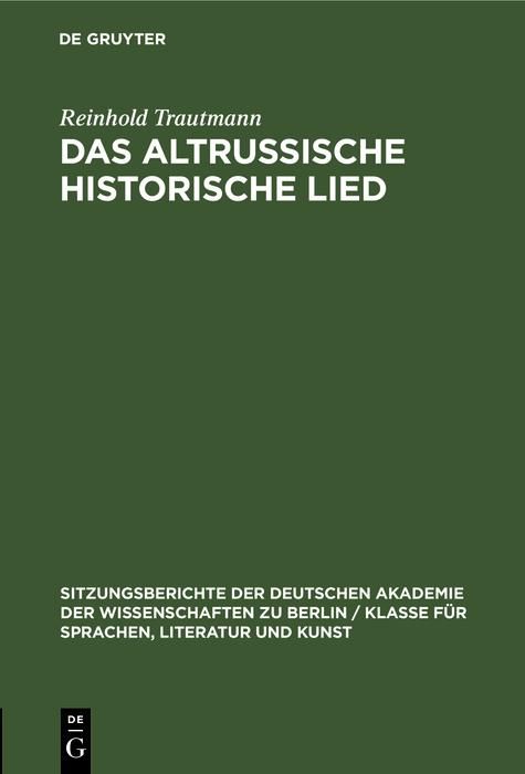 Produktbild: Das altrussische historische Lied