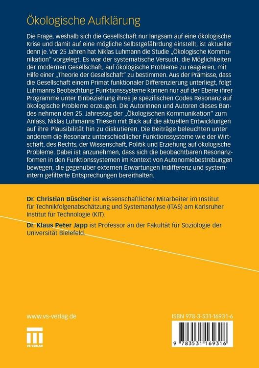 Produktbild: &Ouml;kologische Aufkl&auml;rung