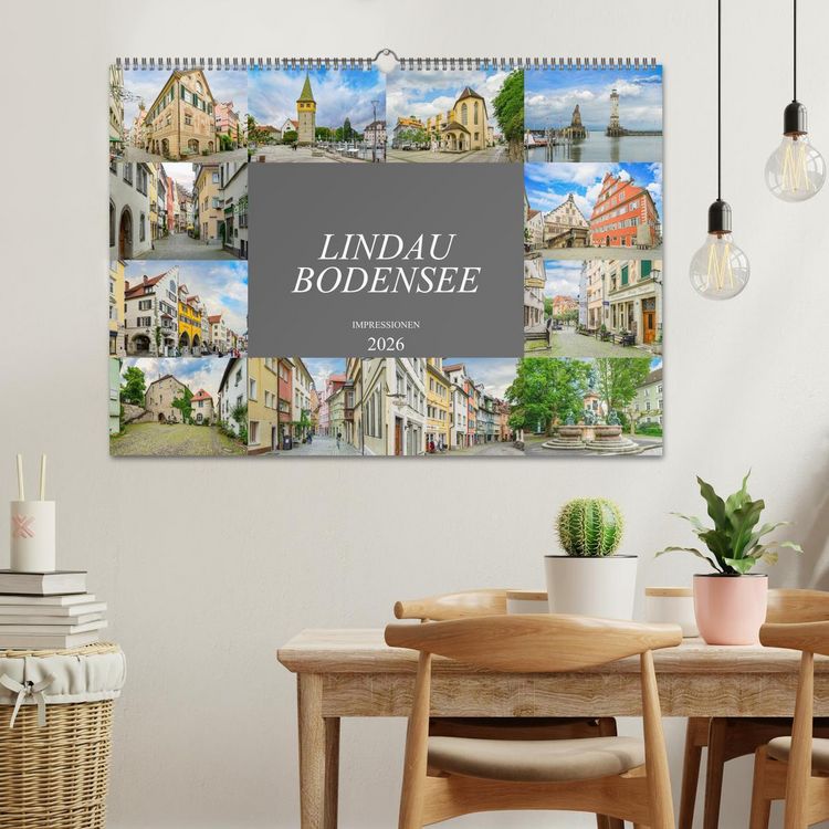 Produktbild: Lindau Bodensee Impressionen (Wandkalender 2026 DIN A2 quer), CALVENDO Monatskalender