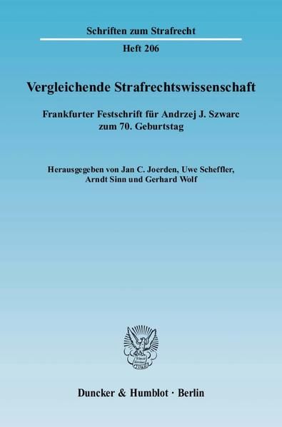 Produktbild: Vergleichende Strafrechtswissenschaft.