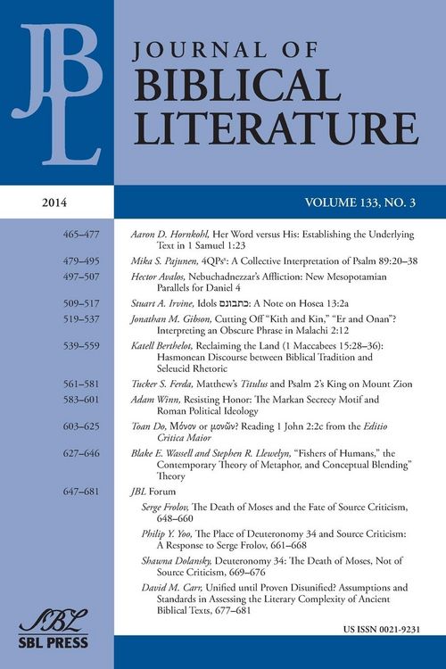 Produktbild: Journal of Biblical Literature 133.3 (2014)