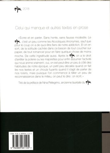 Produktbild: Celui qui manque et autres textes en prose
