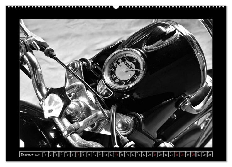 Produktbild: BMW R69S in schwarzweiss (Wandkalender 2025 DIN A2 quer), CALVENDO Monatskalender