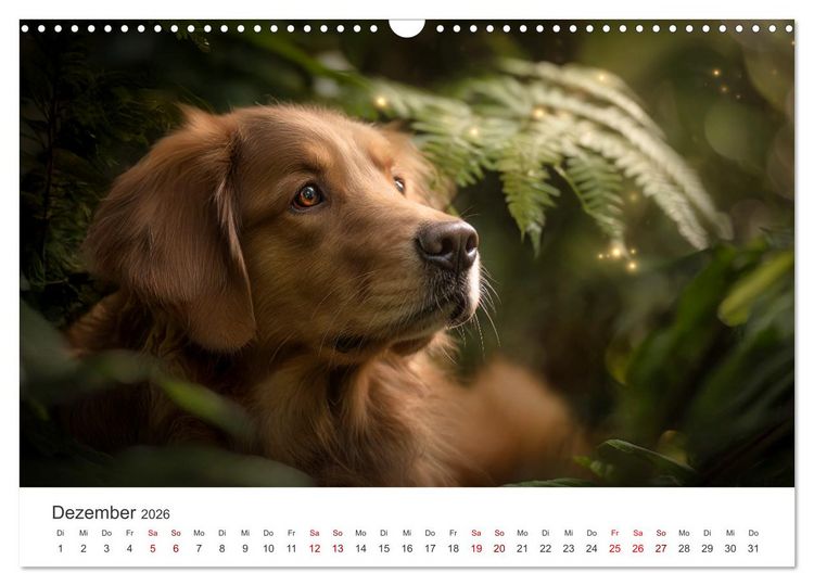 Produktbild: Herz aus Gold - Retriever zum Verlieben (Wandkalender 2026 DIN A3 quer), CALVENDO Monatskalender