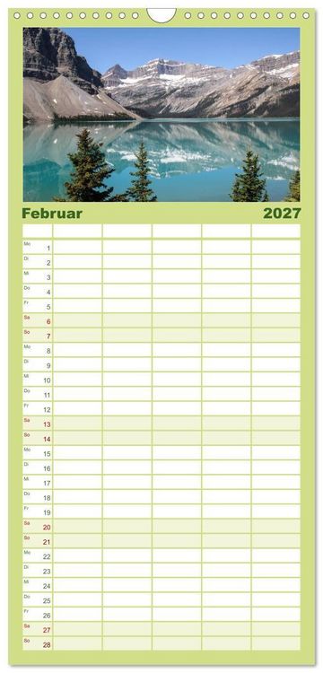 Produktbild: Familienplaner 2027 - Kanada mit 5 Spalten (Wandkalender, 21 x 45 cm) CALVENDO