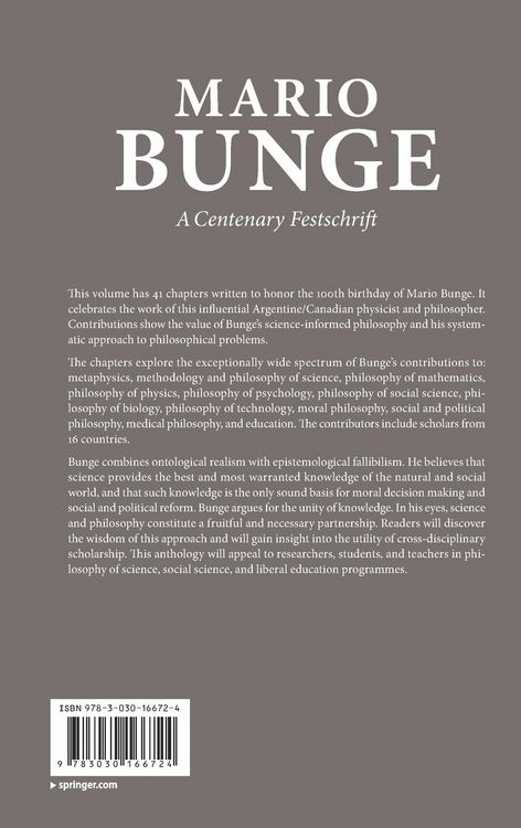 Produktbild: Mario Bunge: A Centenary Festschrift