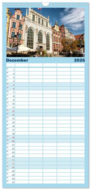 Produktbild: Familienplaner 2026 - Besucht mal wieder Danzig mit 5 Spalten (Wandkalender, 21 x 45 cm) CALVENDO